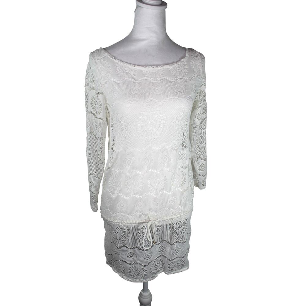 Ralph Lauren blue label swim cover beach pool lace drawstring waist Small